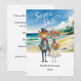 Cat Wedding Beach Wedding Thema Kaart