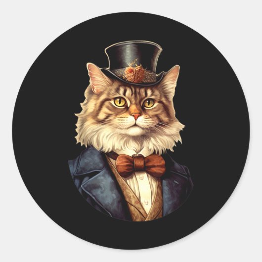 Cat Wedding Bruid Bruidegom Huisdier Kat Eigenaren Ronde Sticker (Voorkant)