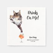 Cat Wedding Cocktail Napkins Servet (Voorkant)