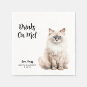Cat Wedding Cocktail Napkins Servet (Voorkant)