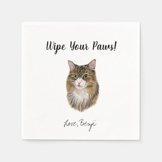 Cat Wedding Cocktail Napkins Servet (Voorkant)