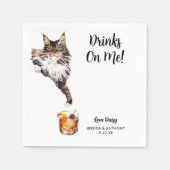 Cat Wedding Cocktail Napkins Servet (Voorkant)
