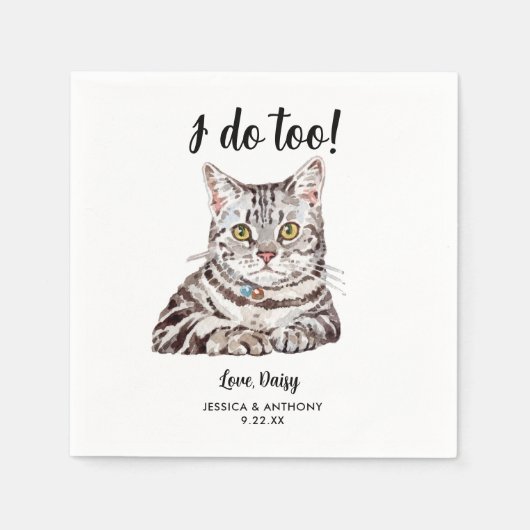 Cat Wedding Cocktail Napkins Servet (Voorkant)