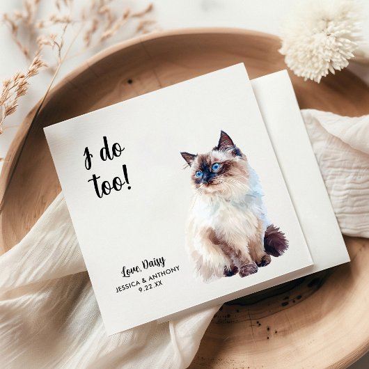 Cat Wedding Cocktail Napkins Servet