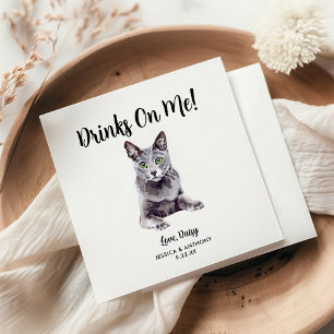 Cat Wedding Cocktail Napkins Servet