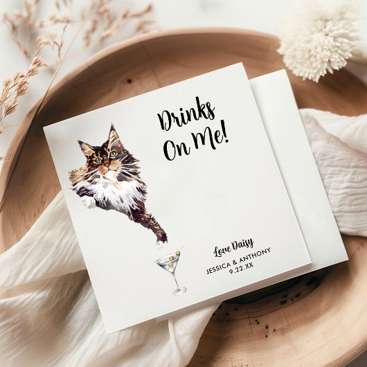 Cat Wedding Cocktail Napkins Servet