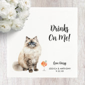 Cat Wedding Cocktail Napkins Servet
