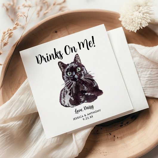 Cat Wedding Cocktail Napkins Servet