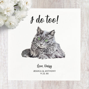 Cat Wedding Cocktail Napkins Servet