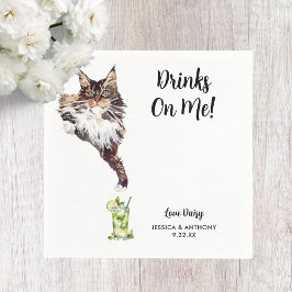 Cat Wedding Cocktail Napkins Servet