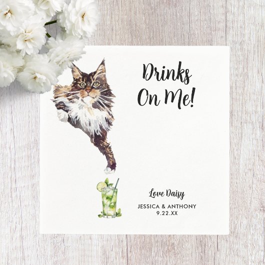 Cat Wedding Cocktail Napkins Servet