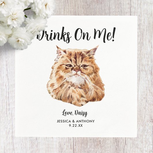Cat Wedding Cocktail Napkins Servet