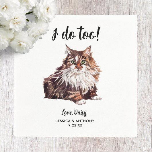 Cat Wedding Cocktail Napkins Servet