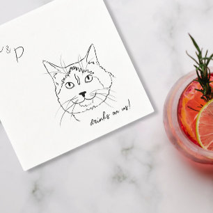 Cat Wedding Cocktail Napkins Servet