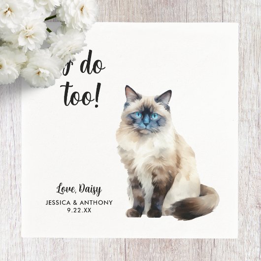 Cat Wedding Cocktail Napkins Servet