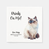 Cat Wedding Cocktail Napkins Servet (Voorkant)
