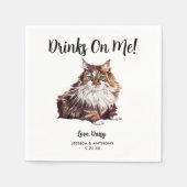 Cat Wedding Cocktail Napkins Servet (Voorkant)