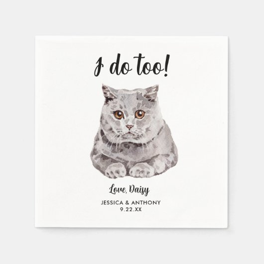 Cat Wedding Cocktail Napkins Servet (Voorkant)