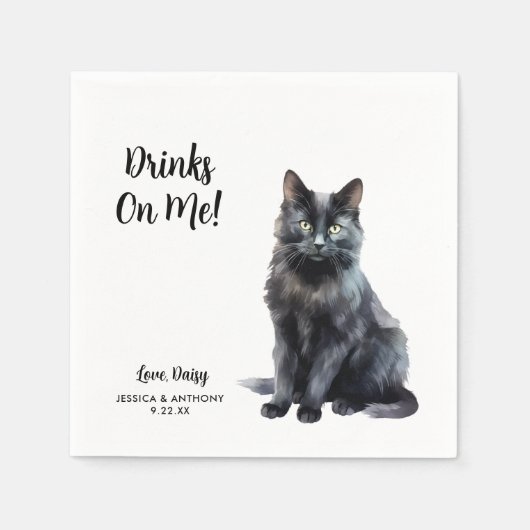 Cat Wedding Cocktail Servet (Voorkant)