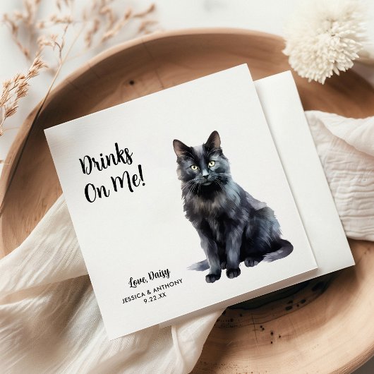 Cat Wedding Cocktail Servet