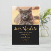 Cat Wedding Photo Flat Save the Date Kaart (Staand voorkant)