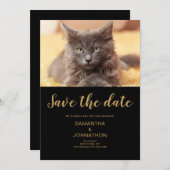 Cat Wedding Photo Flat Save the Date Kaart (Voorkant / Achterkant)