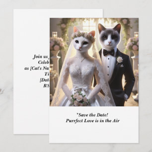 CAT WEDDING Save the Date uitnodiging