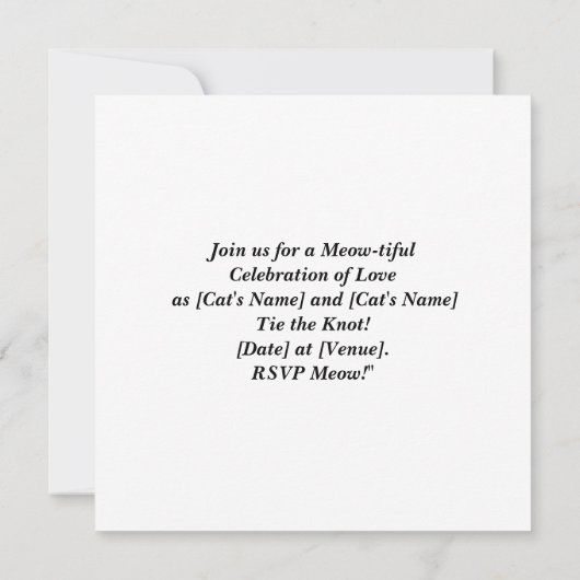 CAT WEDDING Save the Date uitnodiging (Achterkant)