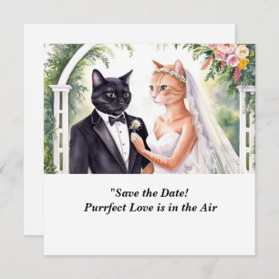 CAT WEDDING Save the Date uitnodiging