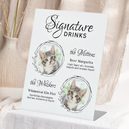 Cat Wedding Signature Drinken 2 Pet Photo Bar Reclamebord Met Voetstuk