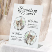 Cat Wedding Signature Drinken 2 Pet Photo Bar Reclamebord Met Voetstuk
