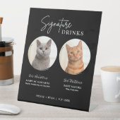 Cat Wedding Signature Drinken Cocktail Bar Black Reclamebord Met Voetstuk (Insitu)