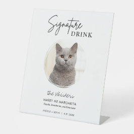 Cat Wedding Signature Drinken Cocktail Bar Reclamebord Met Voetstuk
