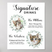 Cat Wedding Signature Drinken Custom Cocktail Bar Poster (Voorkant)