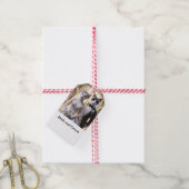 Cat Wedding thema met bruid en bruidegom Cadeaulabel (Met Touw)