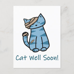 Cat Well Soon postcard Postcrossing get well soon Briefkaart