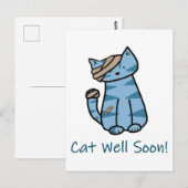 Cat Well Soon postcard Postcrossing get well soon Briefkaart (Voorkant / Achterkant)