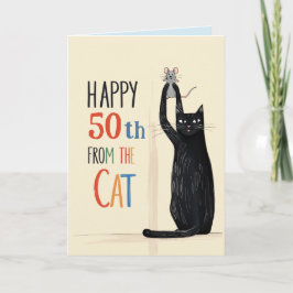 Cat wenskaart Verjaardag Black Cat Kaart