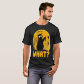 Cat What  Black Cat Murderous Cat With Knife Hallo T-shirt (Voorkant volledig)