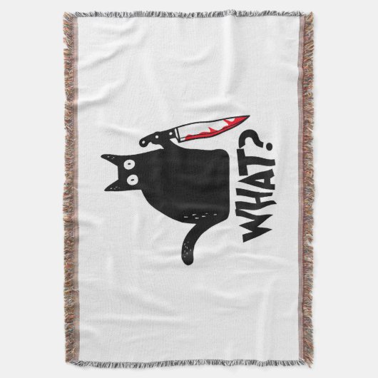 Cat What_ Funny Black Cat  Deken (Voorkant Verticaal)