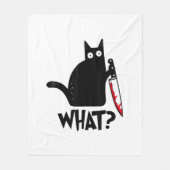 Cat What_ Funny Black Cat  Fleece Deken (Voorkant)