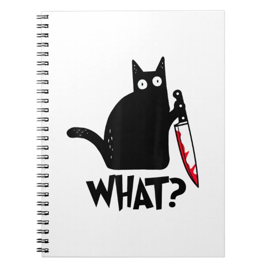 Cat What_ Funny Black Cat  Notitieboek (Voorkant)