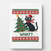 Cat What Funny Black Cat Pushing Christmas Tree Ug Fotoplaat (voorkant)