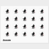 Cat What_ Funny Black Cat  Ronde Sticker (Vel)