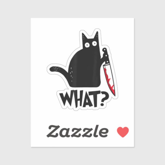 Cat What_ Funny Black Cat  Sticker (Vel)