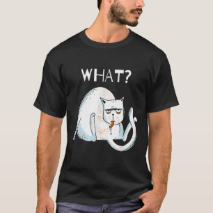 Cat What Funny Tomcat Licking Kat Gift Mam Teen T-shirt