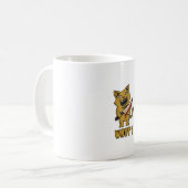 Cat what _ Grappige griezelige kat met mes Koffiemok (Voorkant links)