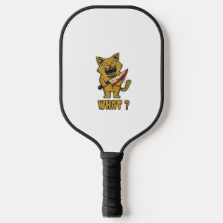 Cat what _ Grappige griezelige kat met mes Pickleball Paddle
