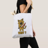 Cat what _ Grappige griezelige kat met mes Tote Bag (Dichtbij)