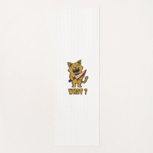 Cat what _ Grappige griezelige kat met mes Yogamat (Voorkant)